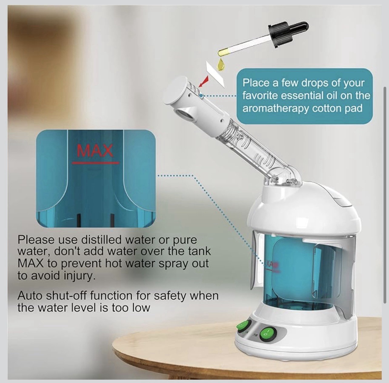 nano ionic facial steamer, Portable Facial Steamer With 360° Rotatable Arm