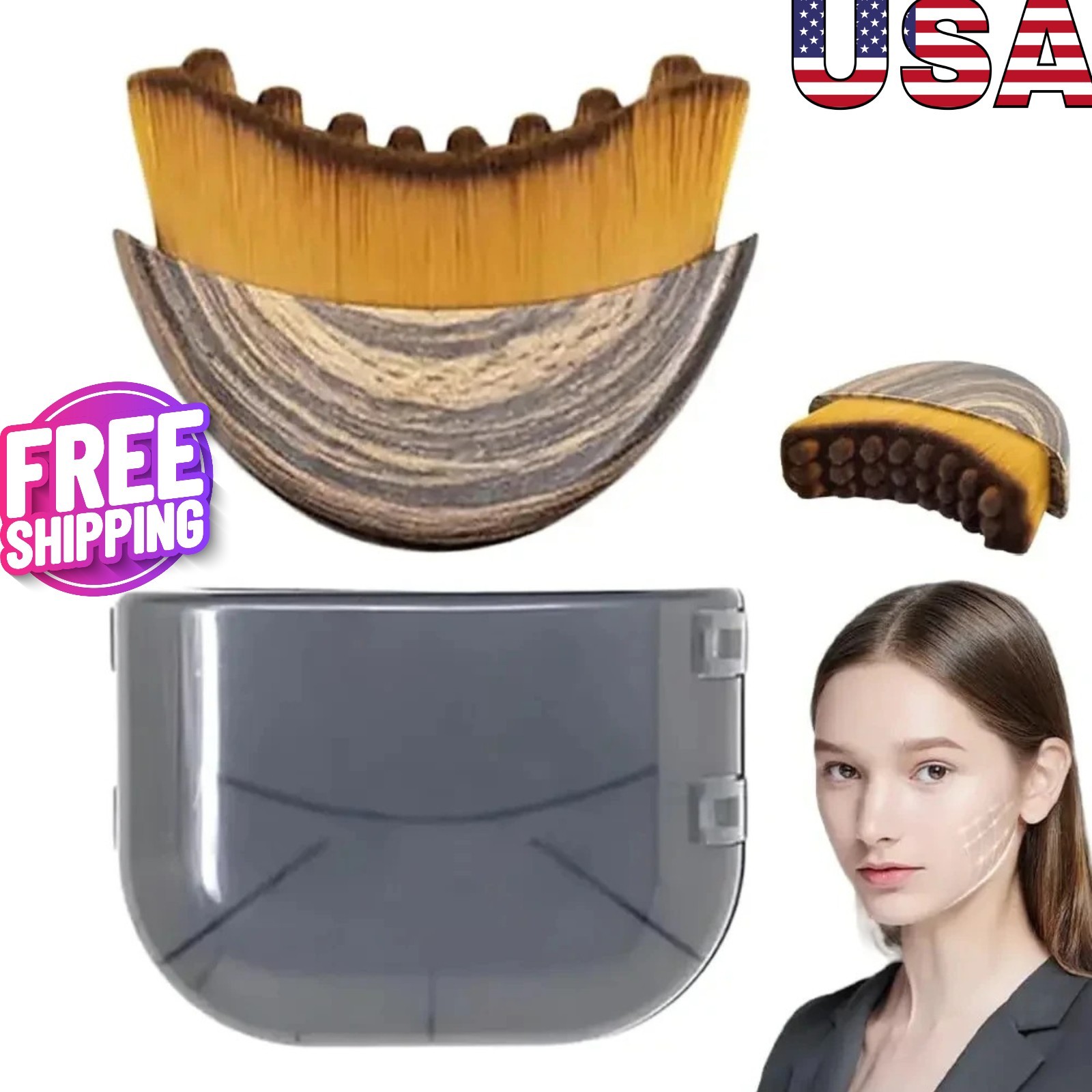 New Lymphatic Contour Face Brush, Dry Brushing Face Brush, Lymphatic Drainage