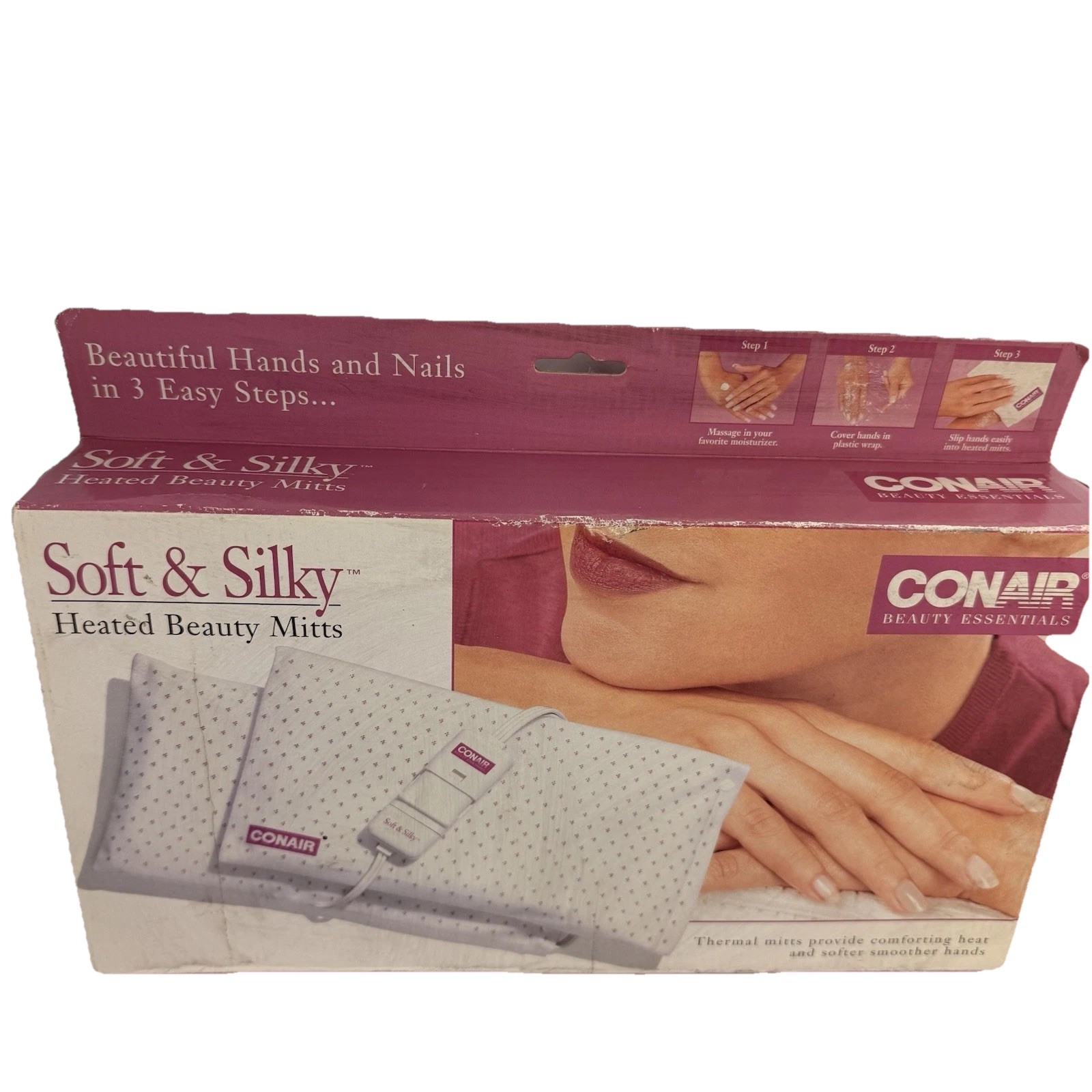 Conair Soft & Silky Heated Beauty Mitts HBM1R Thermal Hand Spa Arthritis OpenBox