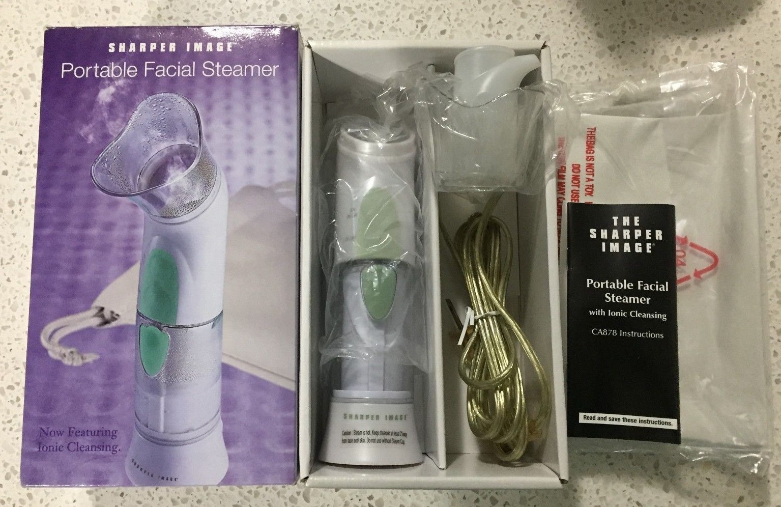 Sharper Image Portable Facial Steamer Ionic Cleansing Warm Mist Opening Pores