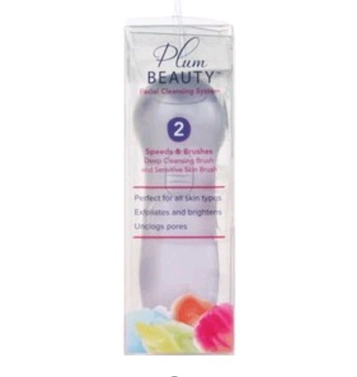 Plum Beauty Facial Cleansing System 2 Brush Heads Cleanses & Exfoliates