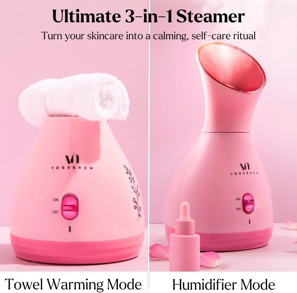 Facial Steamer Spa Kit with 17 Skin Care Tools Towel Warmer Humidifier Gift Set