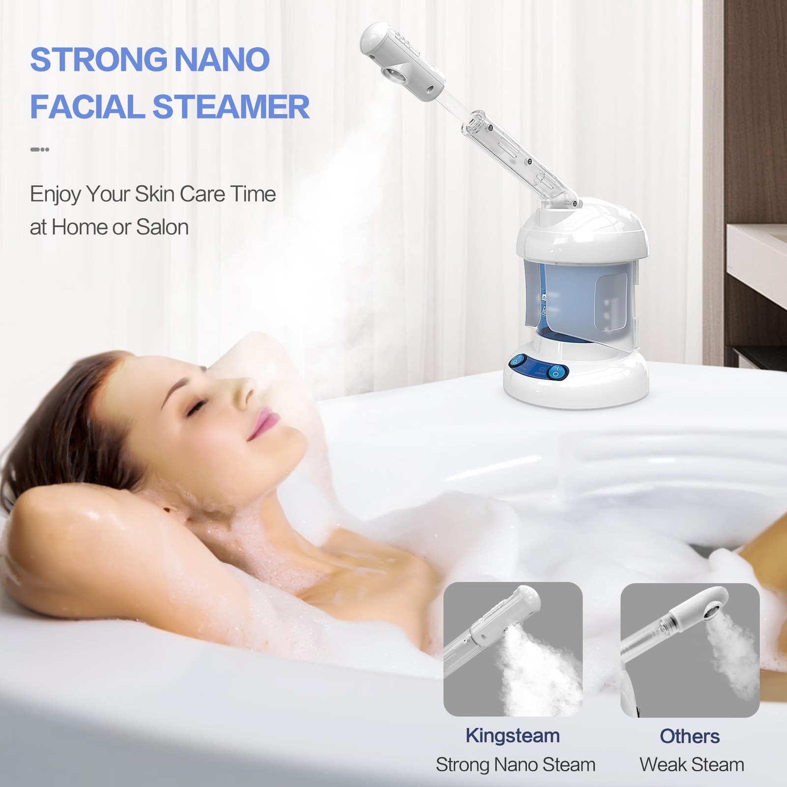 Kingsteam Facial Steamer – Ozone with 1 Count (Pack of 1), White