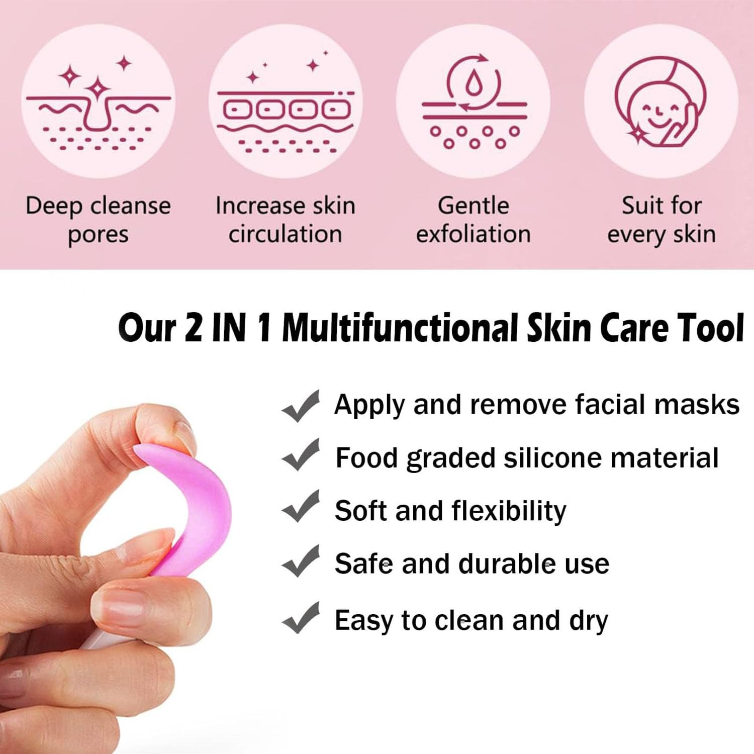 Face Scrubber,2 PCS Silicone Brush,Facial One Size, Multicolored