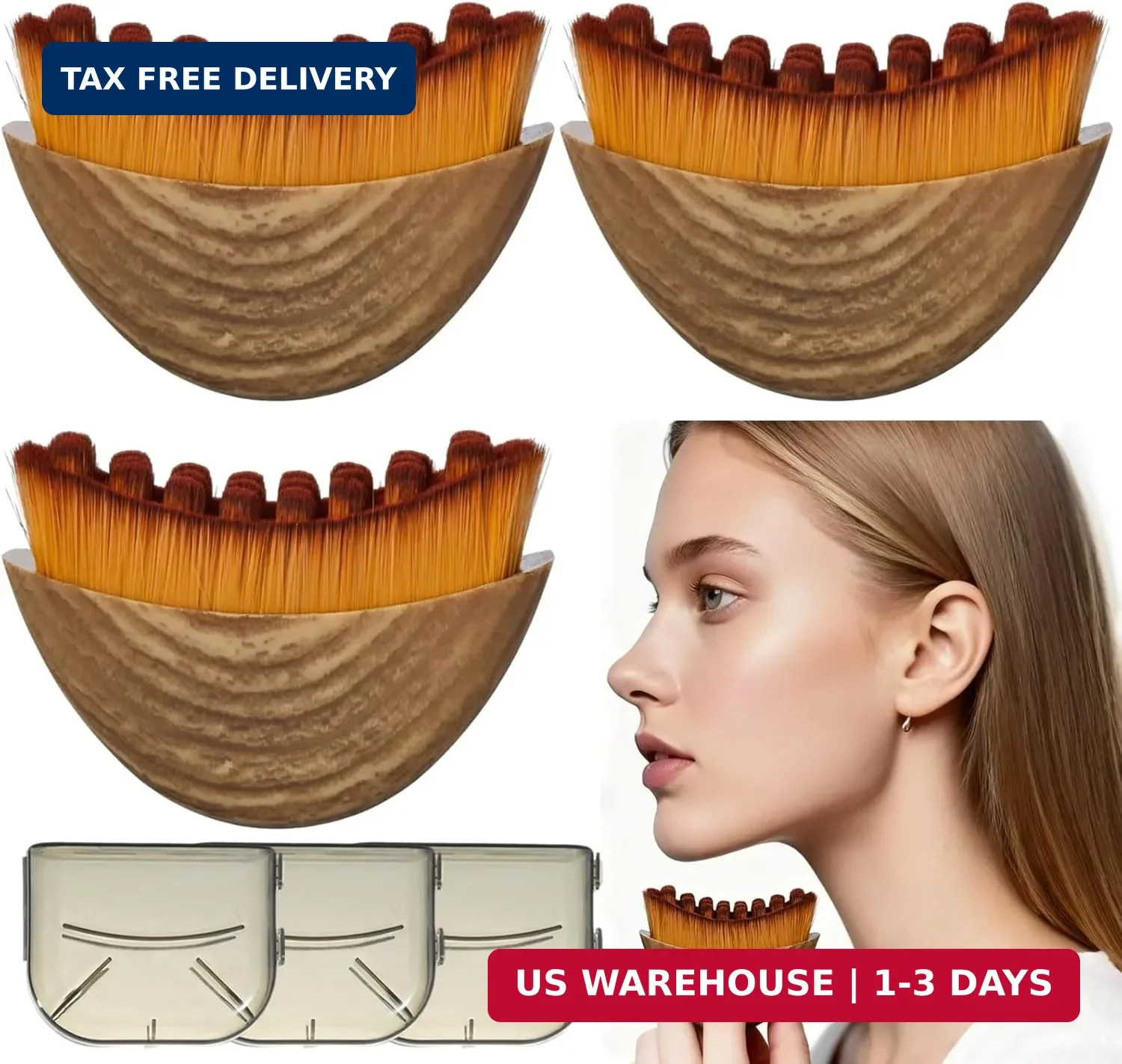 3 Pack Lymphatic Contour Face Brush, Lymphatic Drainage Contour Face Brush Massa