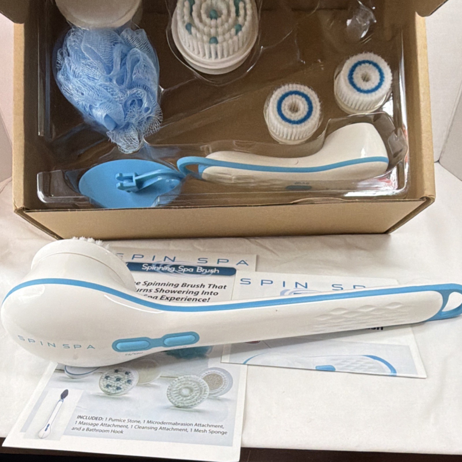 Idea Village Spin Spa Facial Electric Cleansing Brush Set w/ Accessories