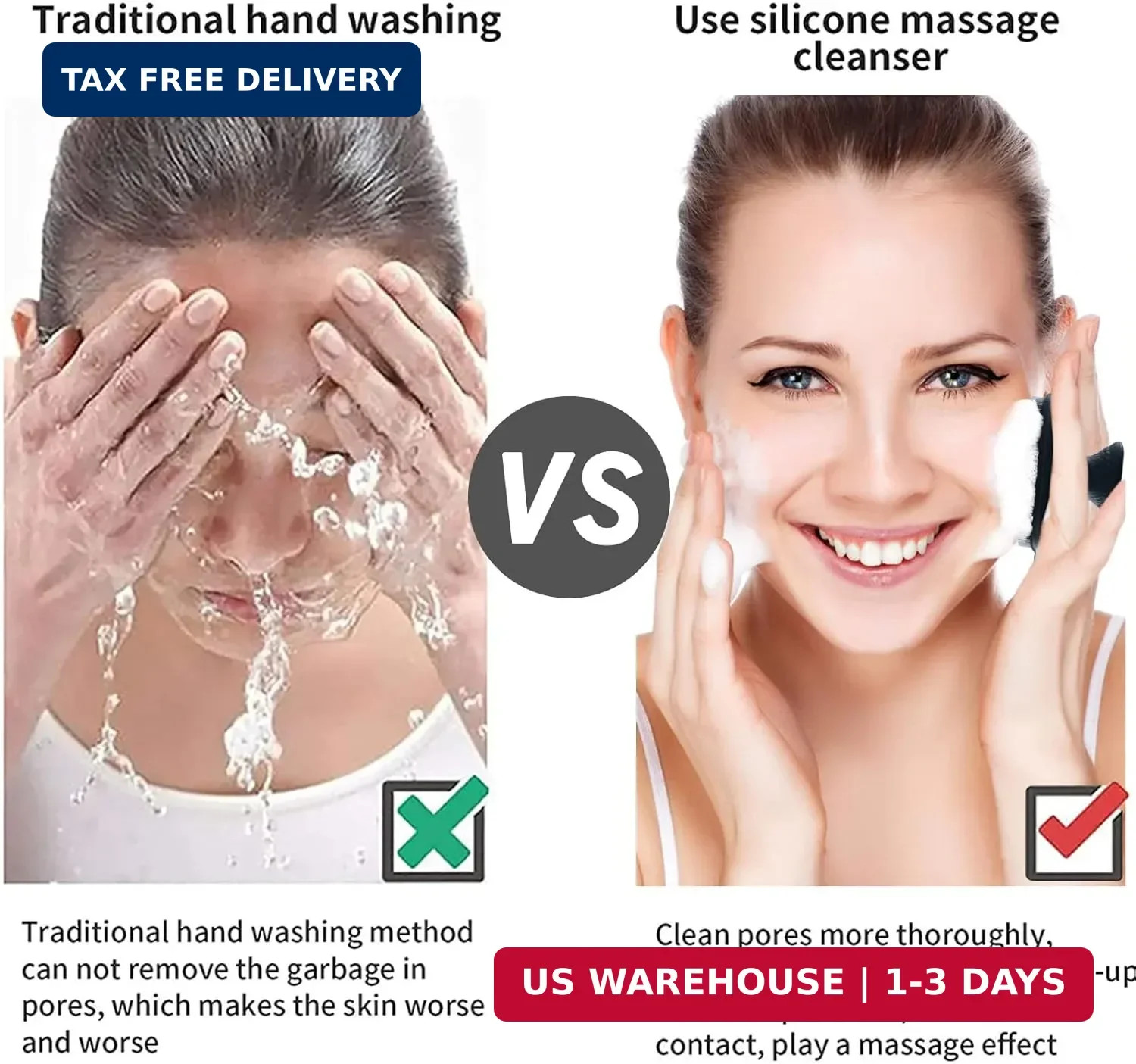 Face Scrubber, Silicone Face Scrubber for Men Facial Cleansing Brush Silicone Fa