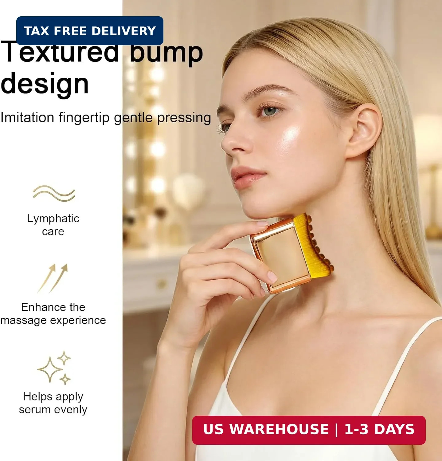 [Upgraded] Facial Lymphatic Contour Face Brush – Rounded Edge & Soft Bristles Sc