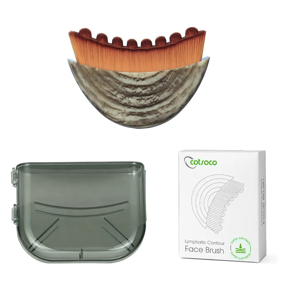 Cotsoco Lymphatic Contour Face Brush for Jawline & Chin Sculpting, Soft Bristles
