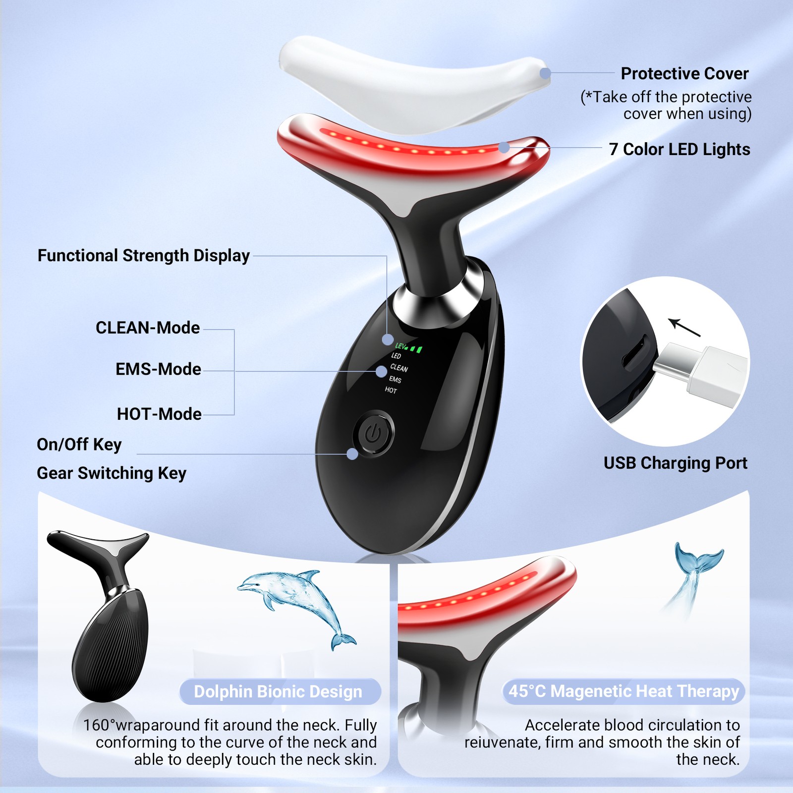 Revitalizing LED & Microcurrent Facial Massager – Face & Neck Light Therapy