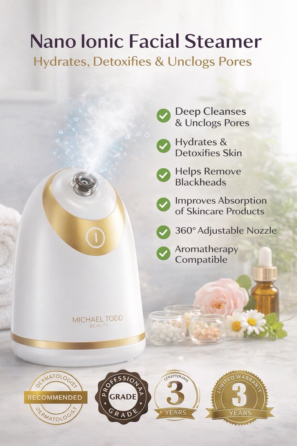 Michael Todd Hydrasteamer Nano Ionic Facial Steamer Spa Pore Cleanser