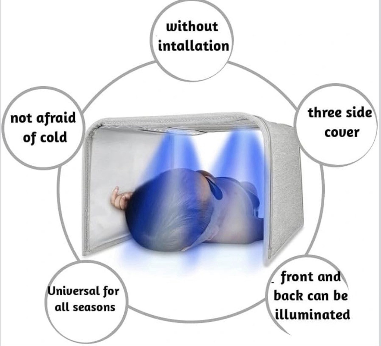 Newborn Baby Jaundice Blue Ray Light Therapy 144LED Blue Lamp Box 460nm