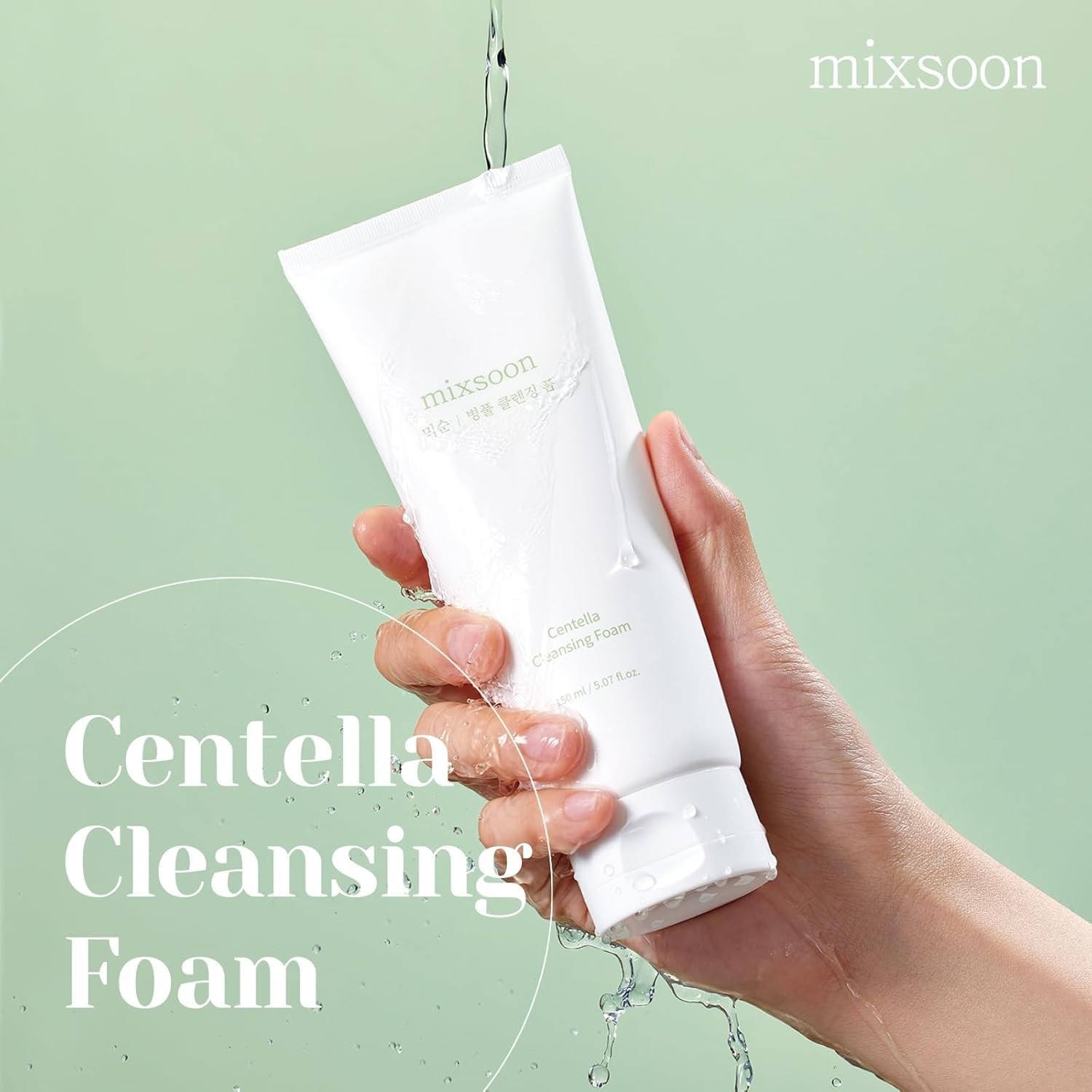 mixsoon Centella Cleansing Foam Face Wash with 5.07 Fl Oz (Pack of 1), White