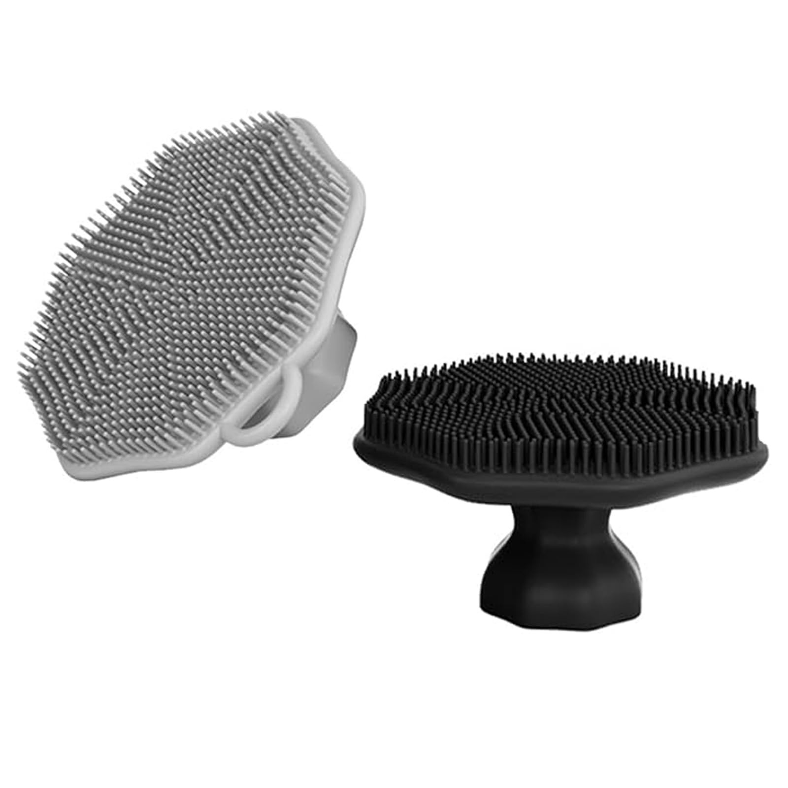 CUVUNUBY 2 Pack Silicone Face Scrubber for Men and Women Black Gray