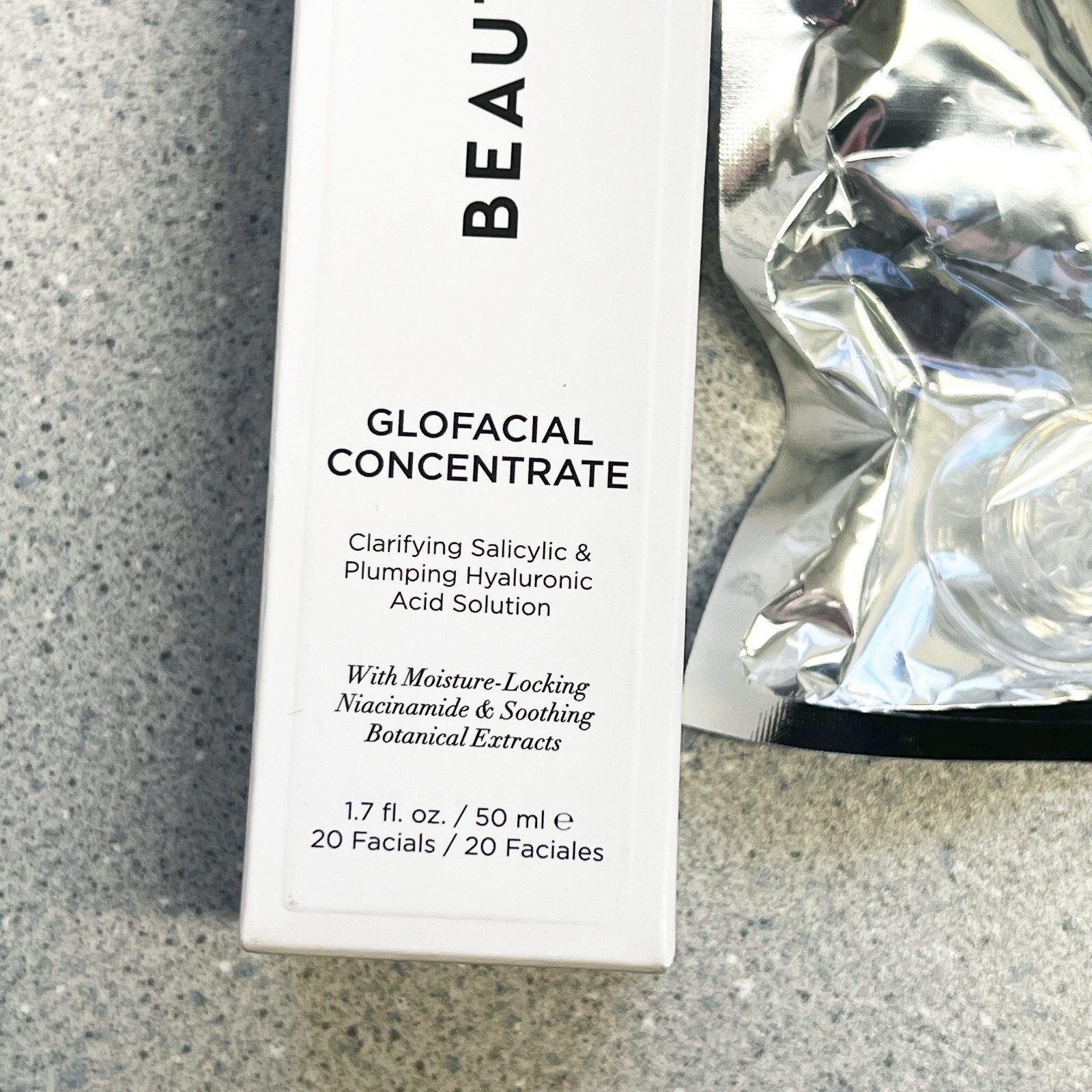 BeautyBio GloFacial Concentrate Solution 1.7 oz & 2 Treatment Tips NEW