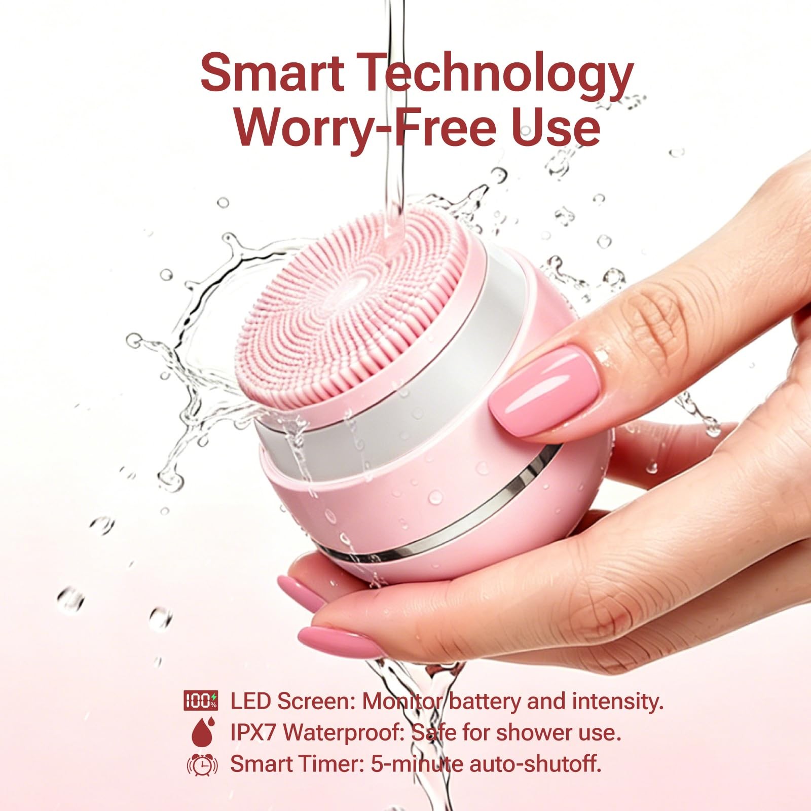 Scrubber & Silicone Cleansing Brush – Waterproof Brush Exfoliator with Screen…
