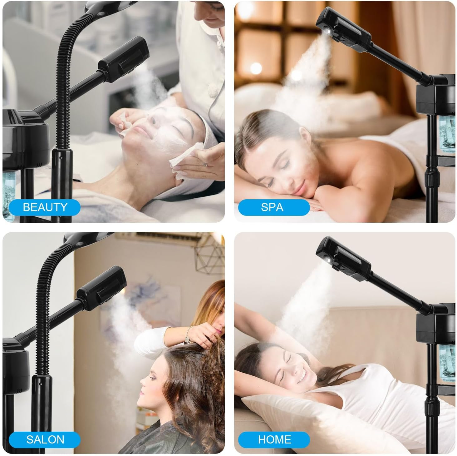 2 in 1 Facial Steamer Professional Ionic Face Steamer with 5X Magnifying Lamp&Ad