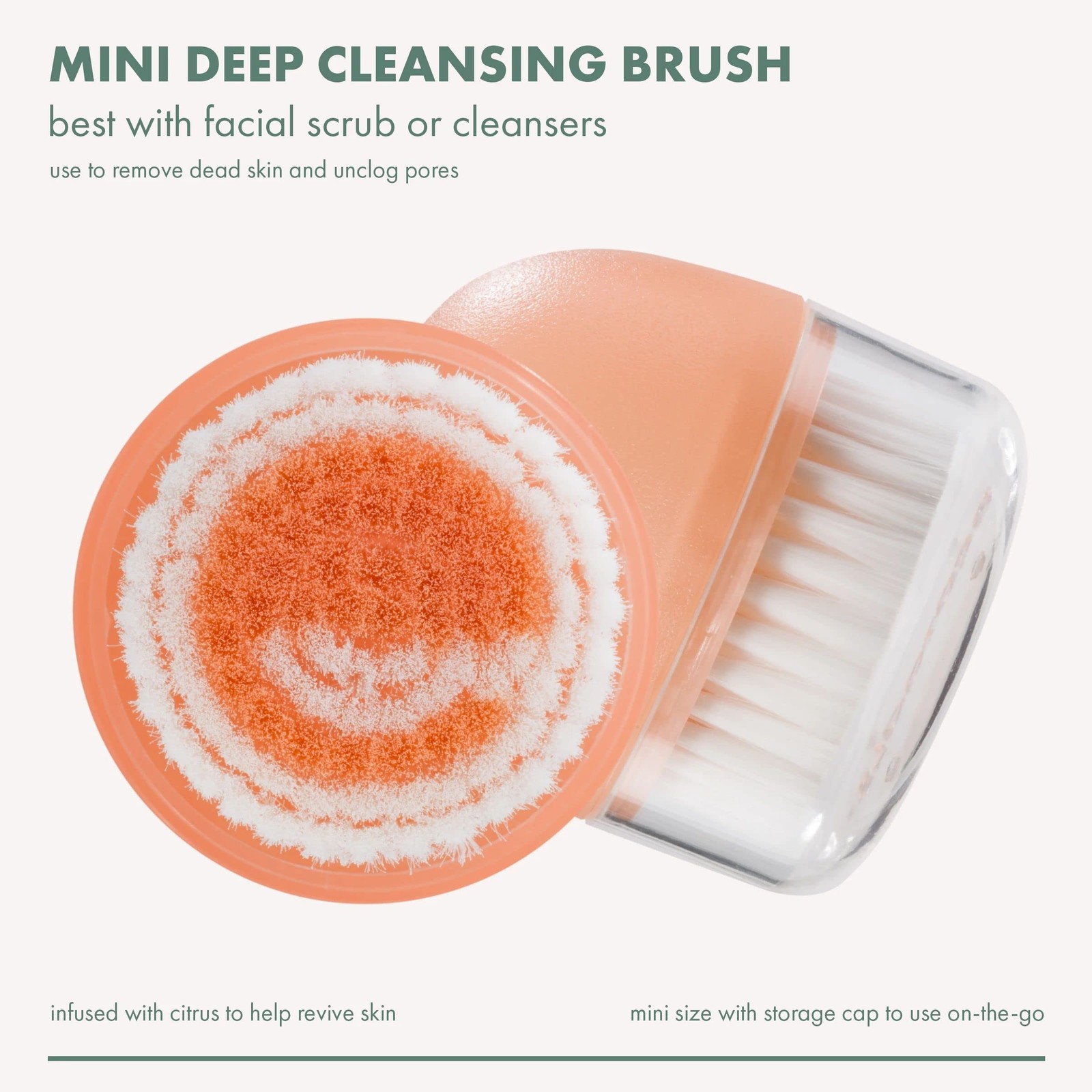 EcoTools Mini Facial Cleansing Brush, Infused with Citrus, Best with Facial