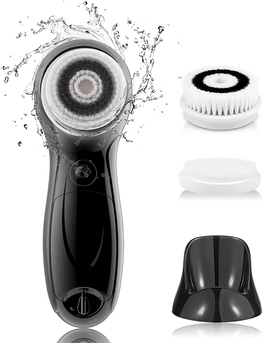 Facial Cleansing Brush for Men Face Scrubber with Advanced PBT Bristles Spin