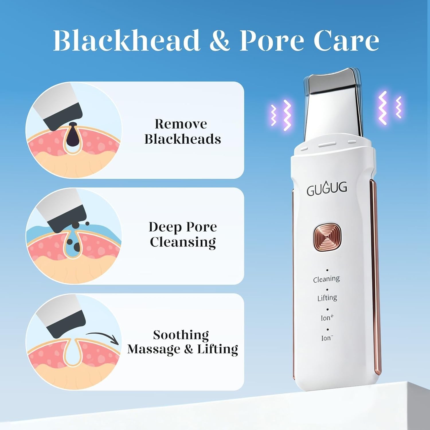 4-in-1 Waterproof Skin Scrubber: Portable Pore Cleaner & Blackhead Remover