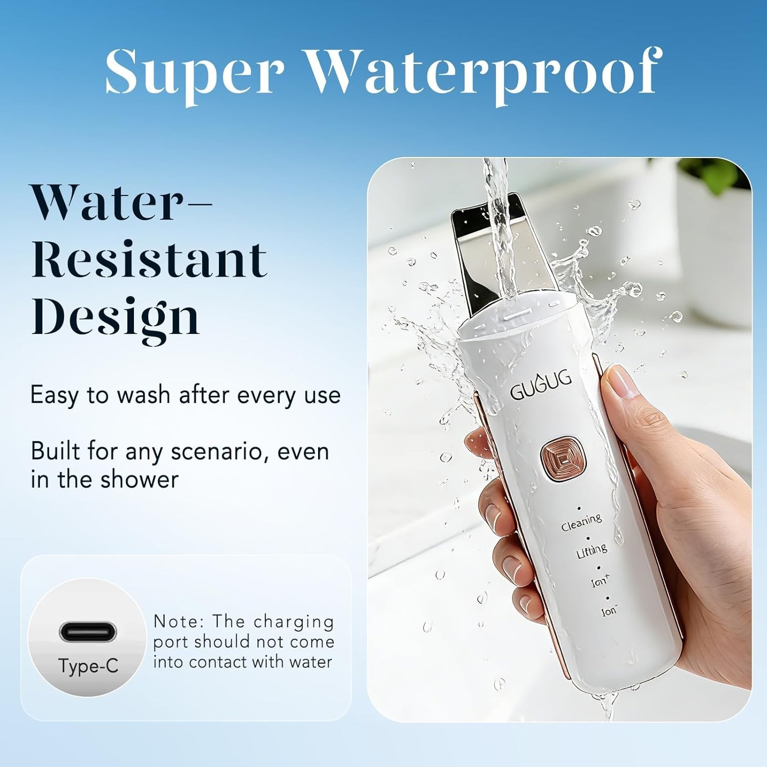 4-in-1 Waterproof Skin Scrubber: Portable Pore Cleaner & Blackhead Remover