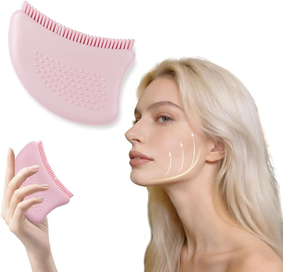 Lymphatic Contour Face Brush – Silicone Facial Massager for Lymphatic Drainag…