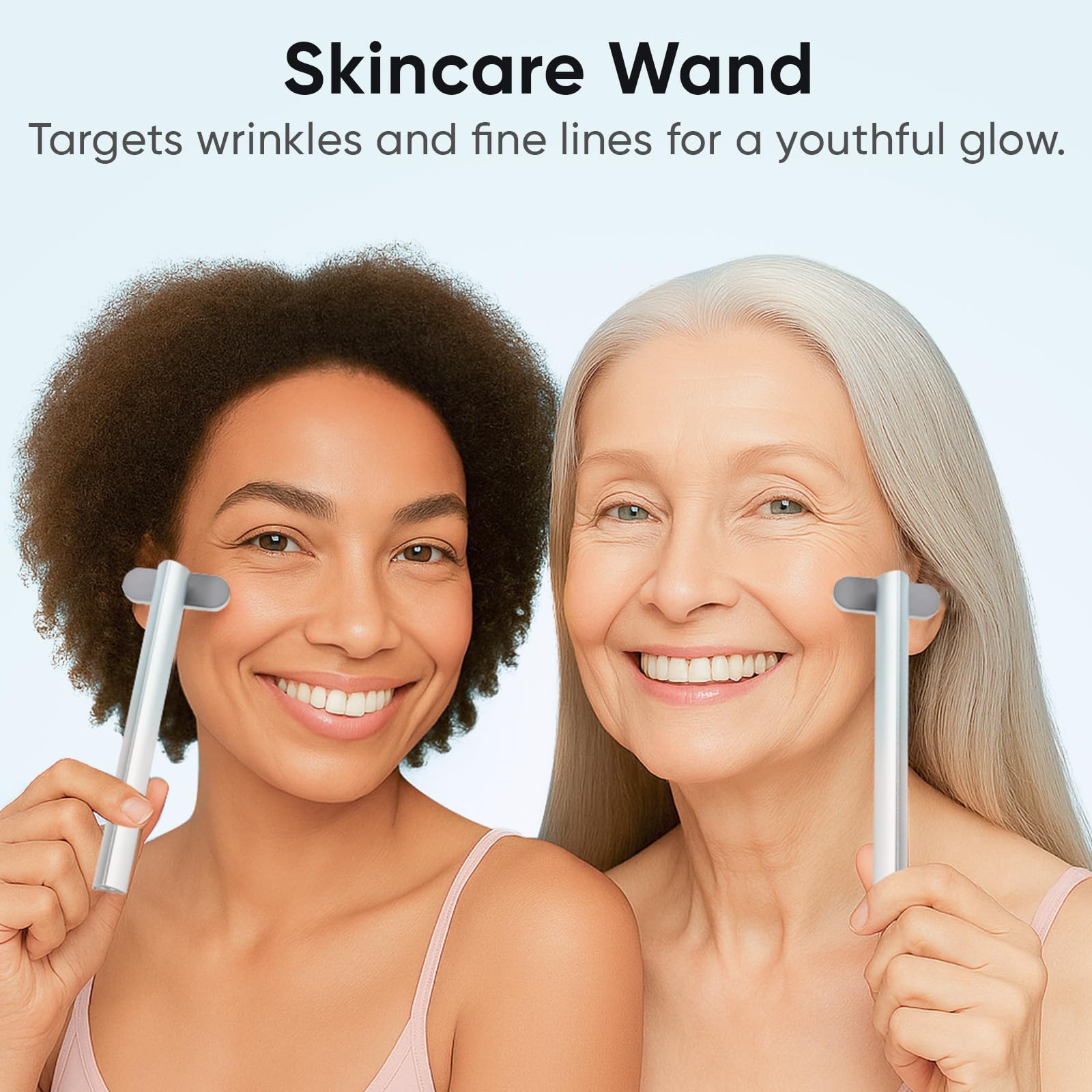 AUSLKA Red-Light-Therapy-Wand, 7 in 1 LED Light Facial Wand for Face, Blue