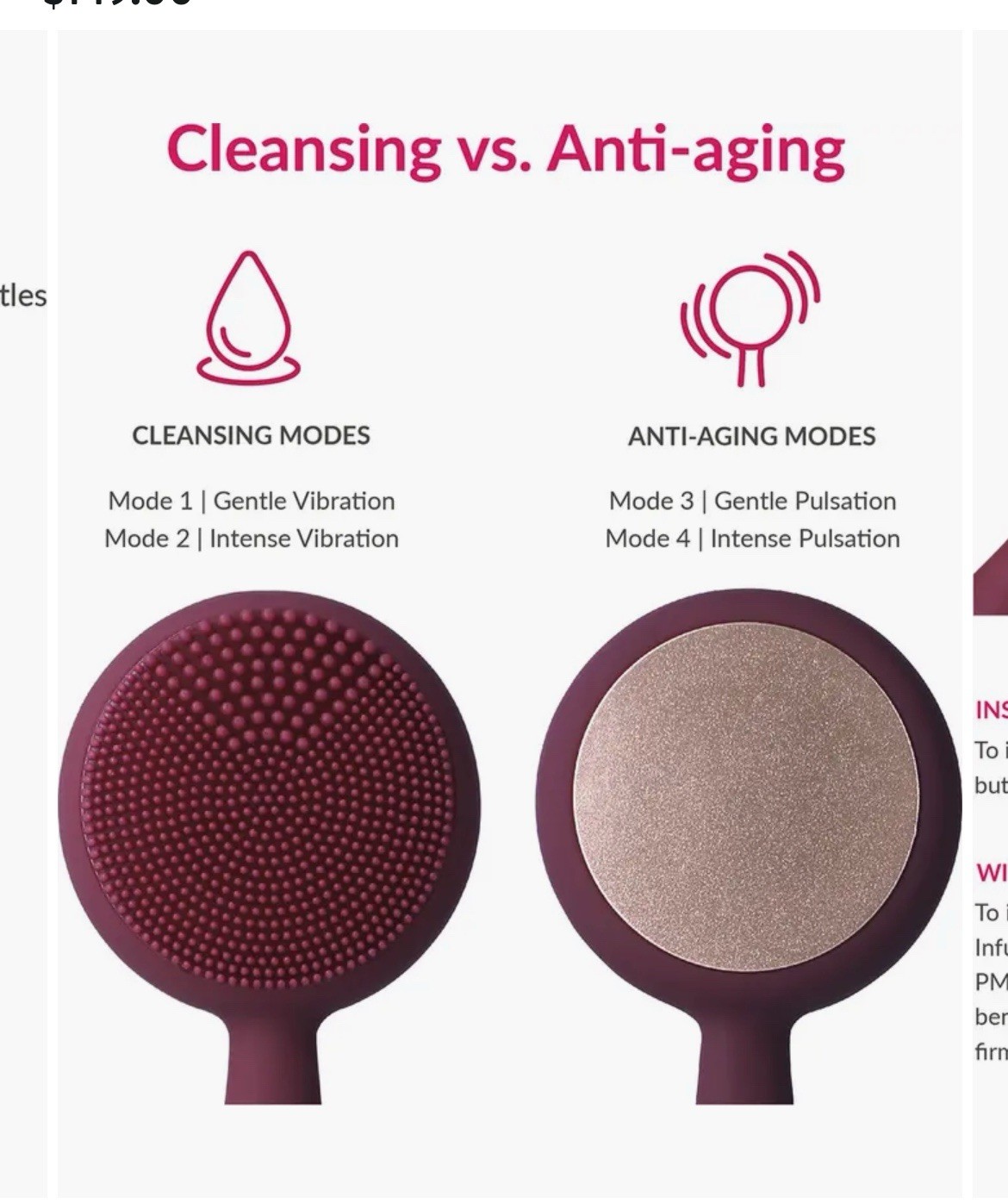 PMD Pro Clean Facial Cleansing Device with ActiveWarmth Berry New in box