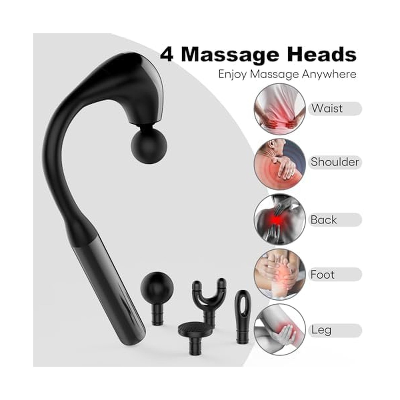 Massage Gun Deep Tissue with Extended Handle Revolutionary U-Sh… USA FAST SHIP