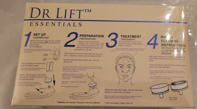 Dr. Lift Essentials Skin Perfecting System Facial Brush Set Brand New In Box