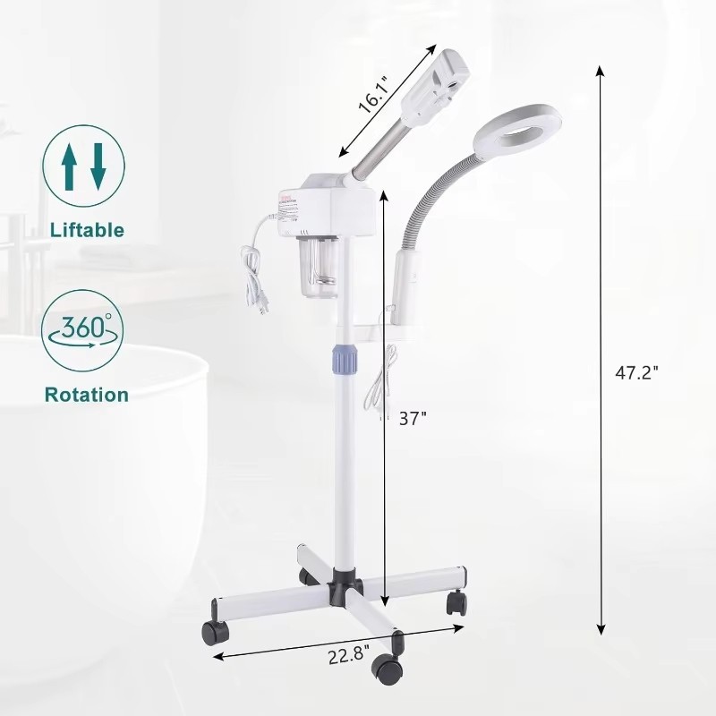 Facial Steamer with Magnifying Lamp Adjustable Skin Care Spa Humidifier Device