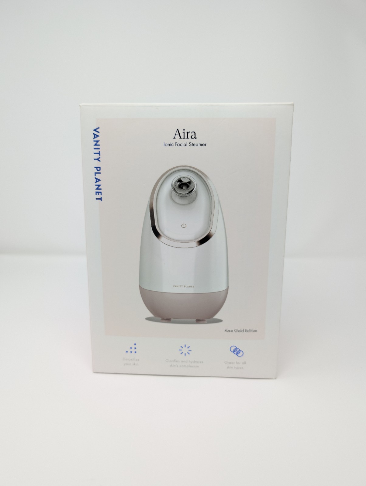 Aira Ionic Facial Steamer Vanity Planet Cleanses and Moisturizes Rose Gold