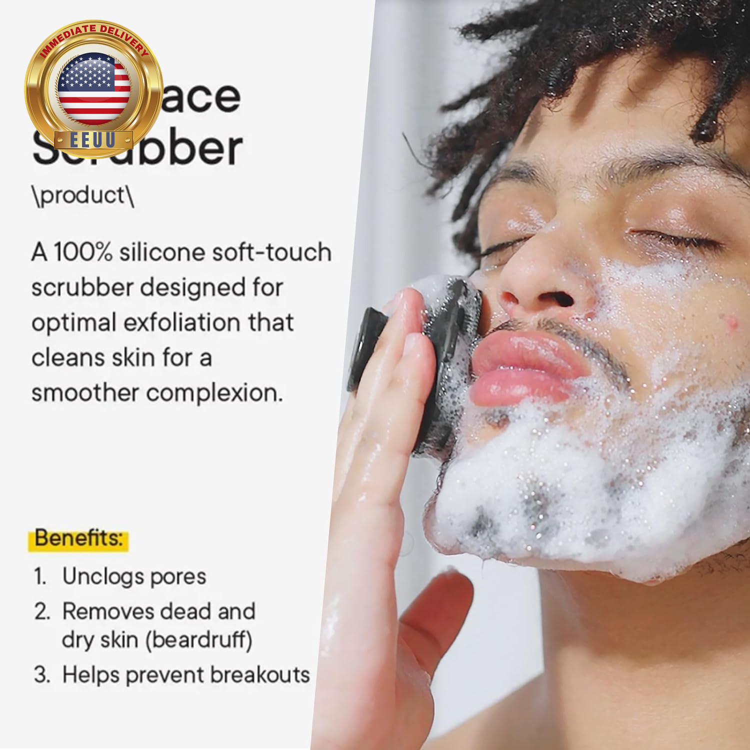 Face Scrubber, Silicone Face Scrubber for Men Facial Cleansing Brush Silicone Fa