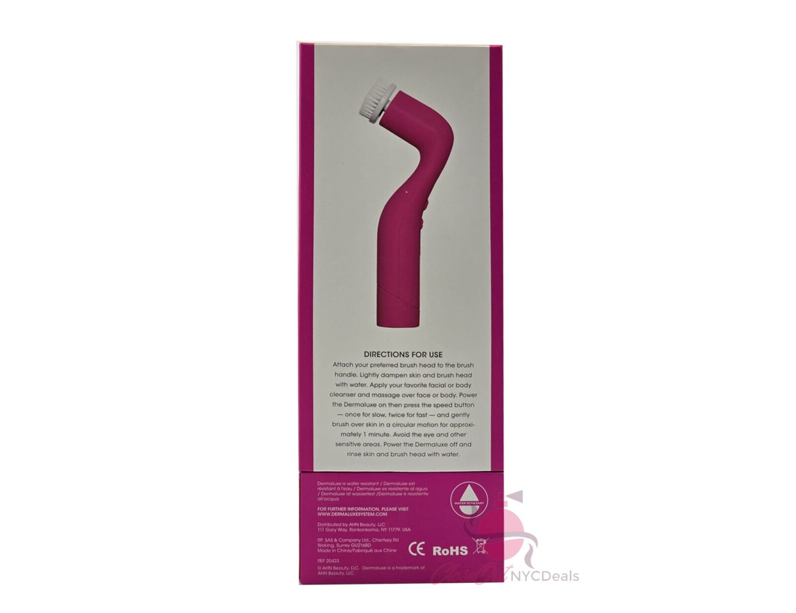 DermaLuxe Advanced Cleansing System 2 Speed 4 Cleansing Heads – Pink