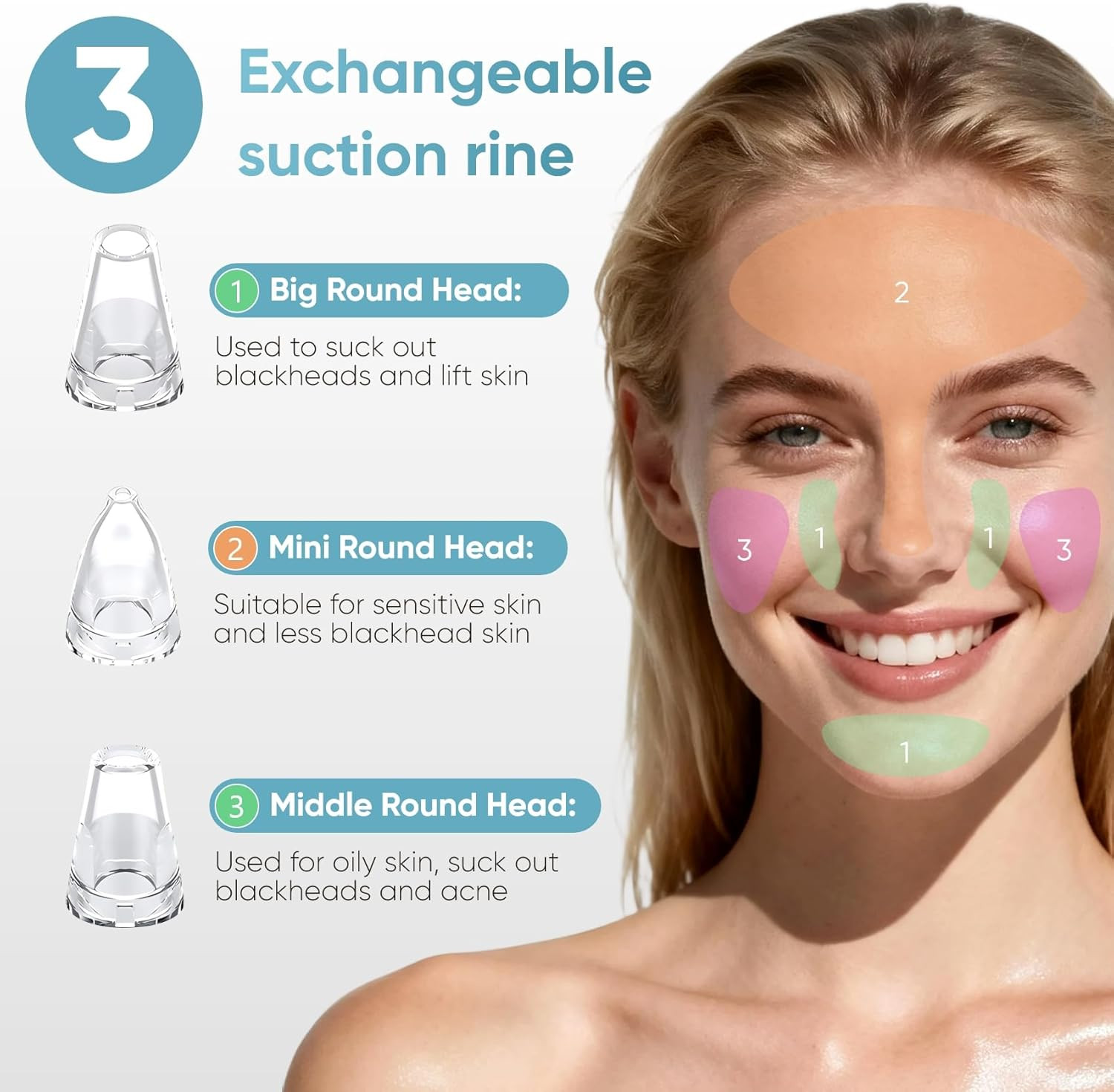Facial Pore Blackhead Remover Vacuum – Facial Pore Cleaner 3 Adjustable Suction