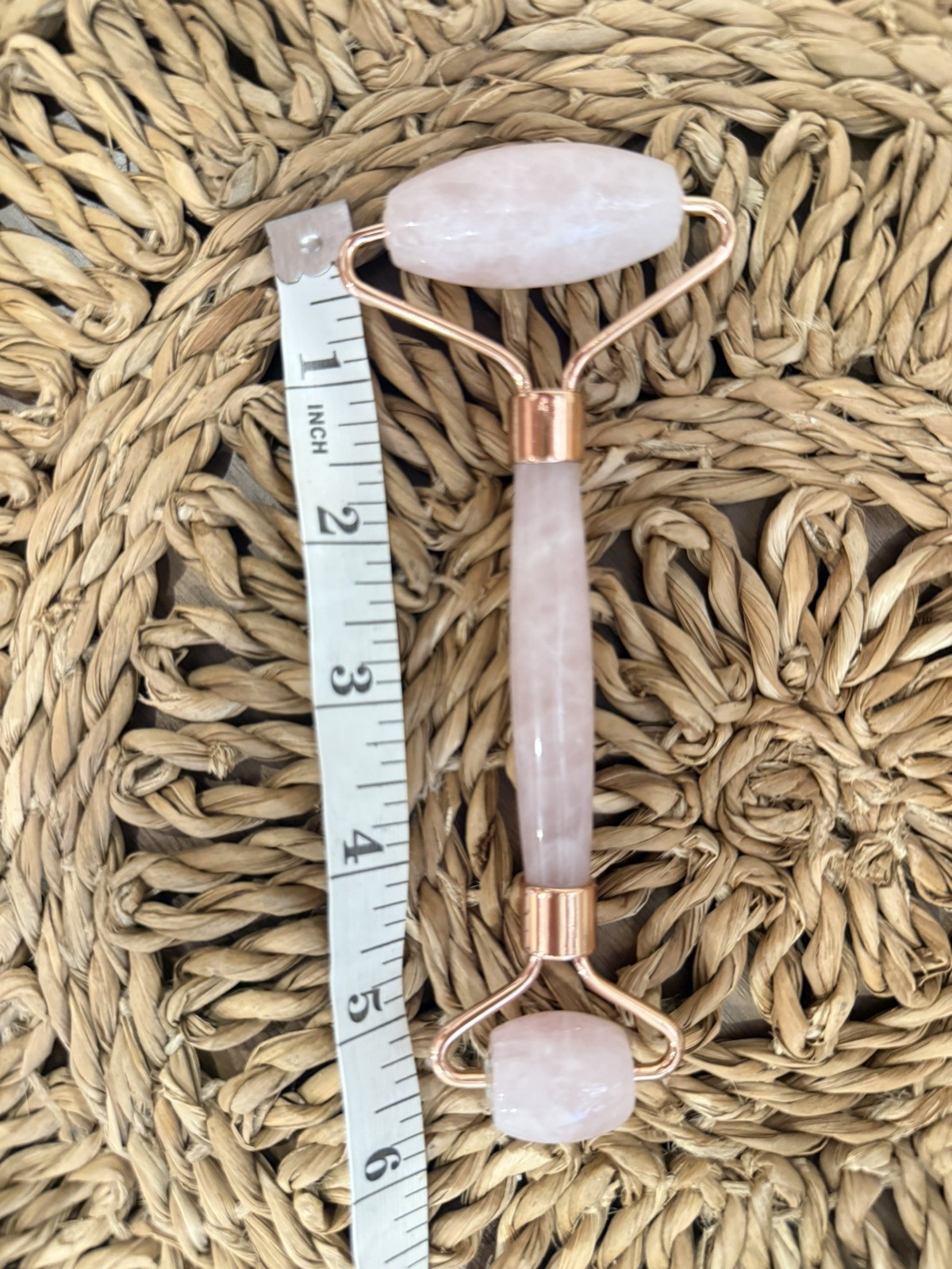 Real Rose Quartz Daily Concepts Luxurious Facial Roller of Genuine Stone