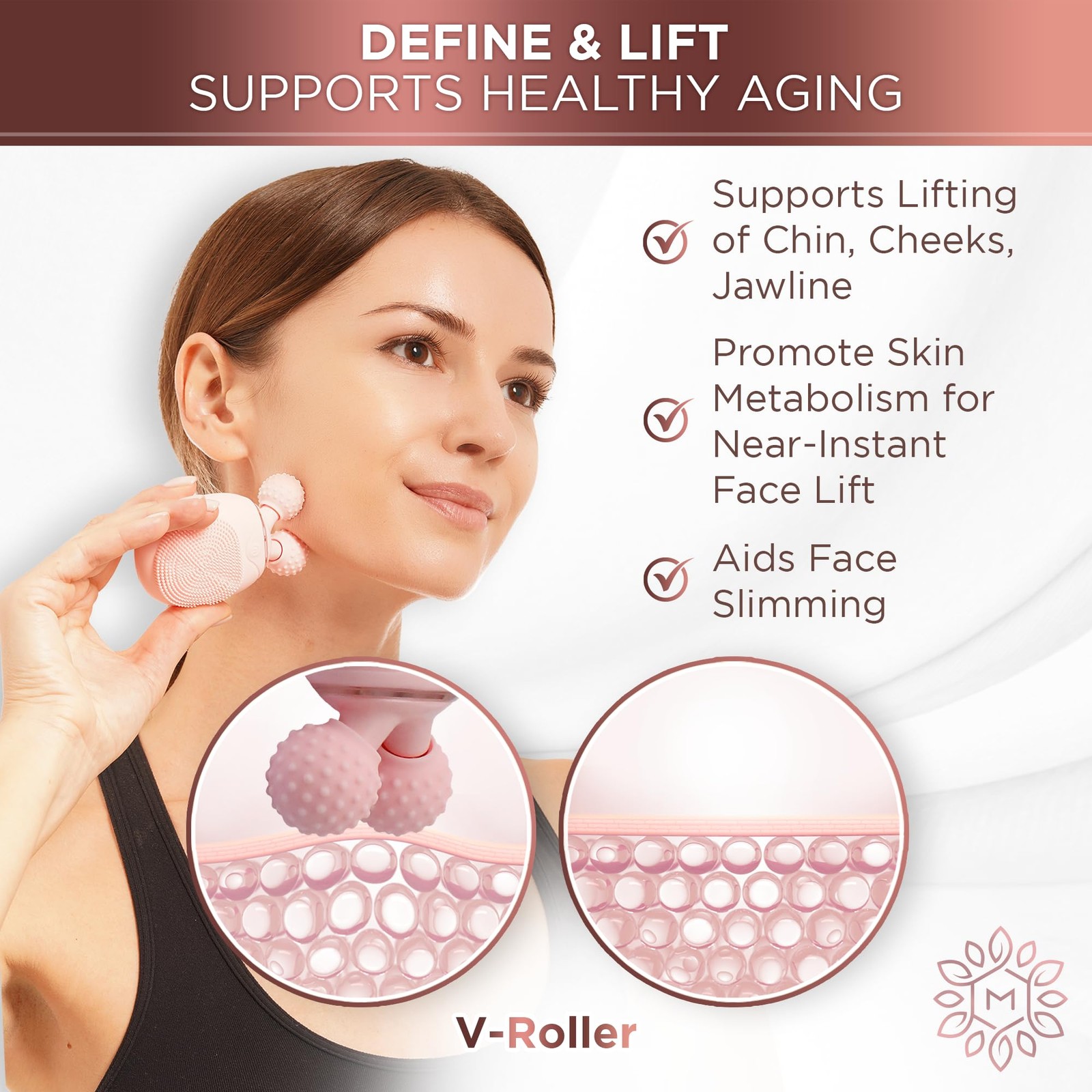 Face Roller for Wrinkles and Lifting Alternative – Silicone Face Scrubber Exf…