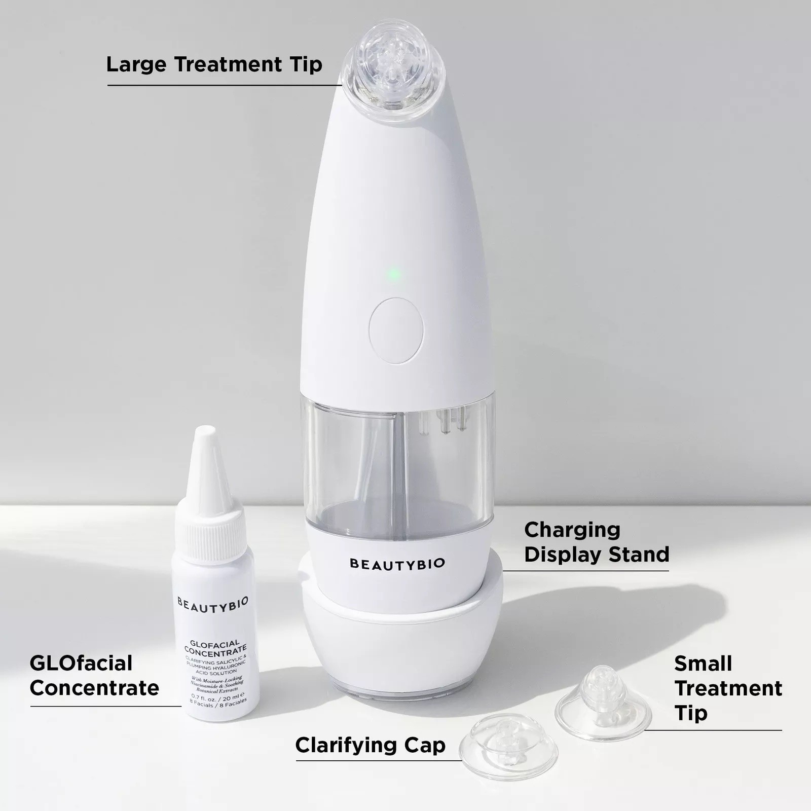 BeautyBio GLOfacial Hydro-Infusion Pore Cleansing Tool +Blue LED Clarifying Tool
