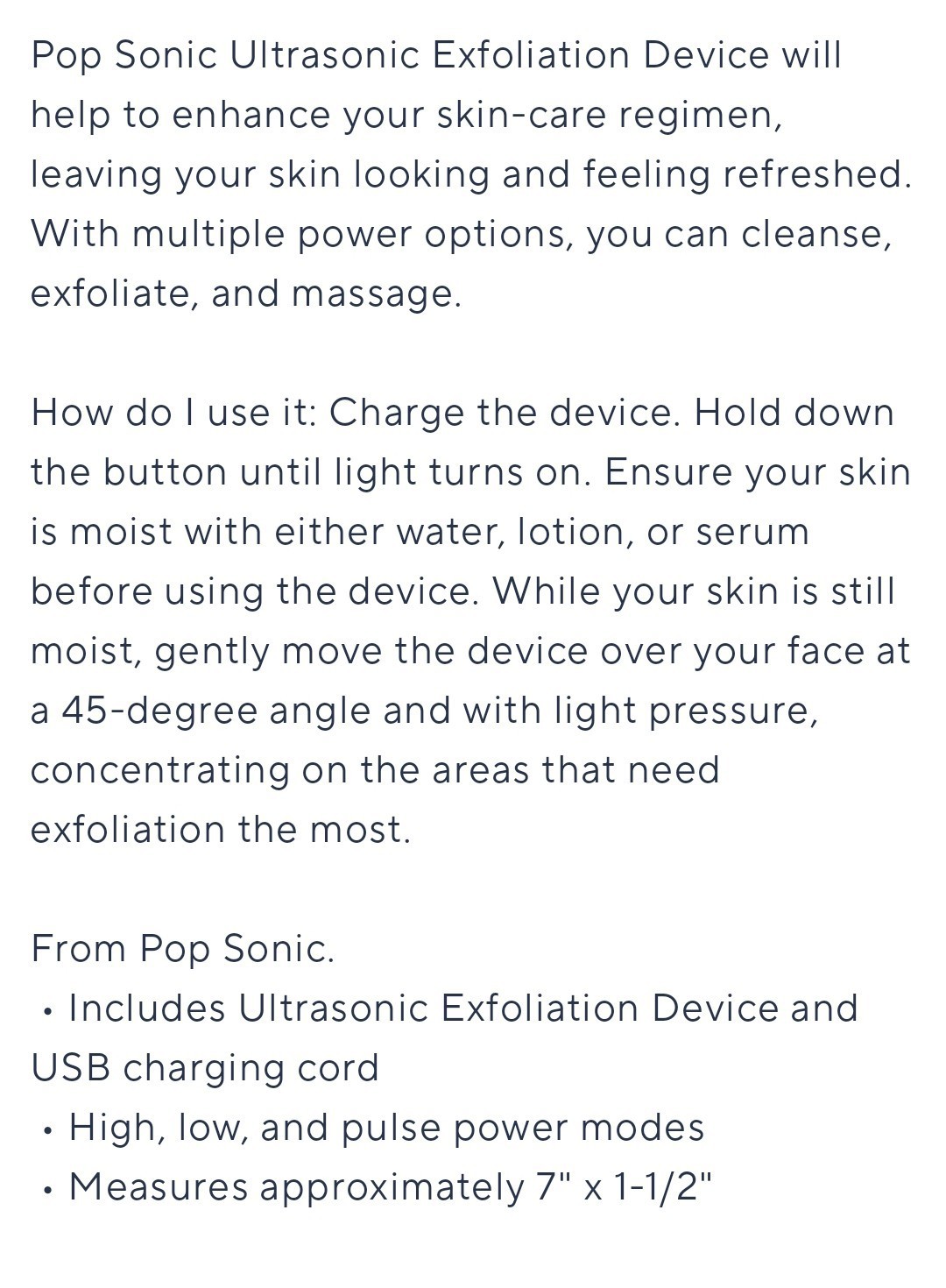 Pop Sonic Buff Ultrasonic Exfoliation Facial Device White Marble NIB Popsonic