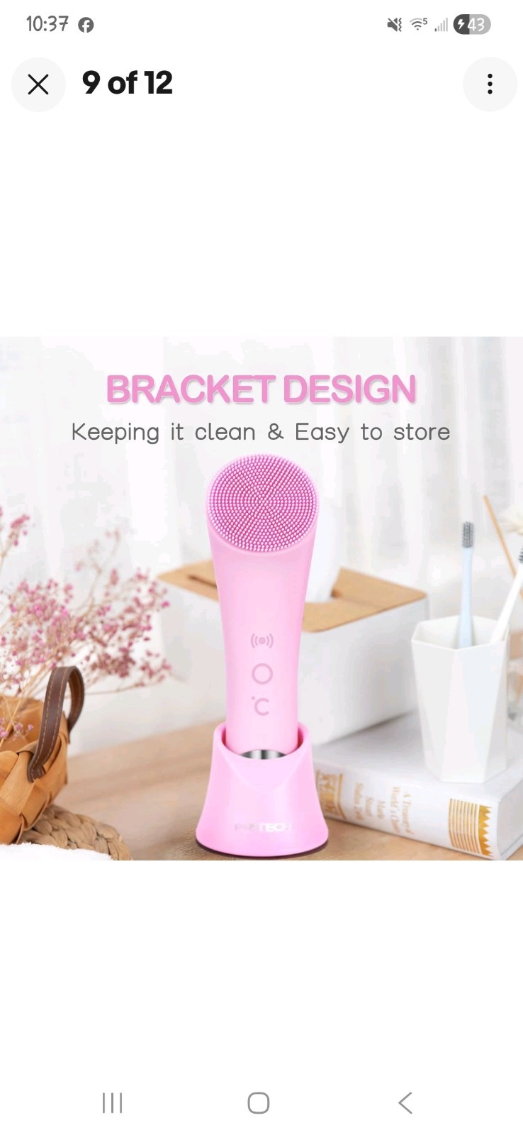 NEW Pritech Sonic Facial Cleansing Brush – Heated Silicone Deep Clean & Glow!