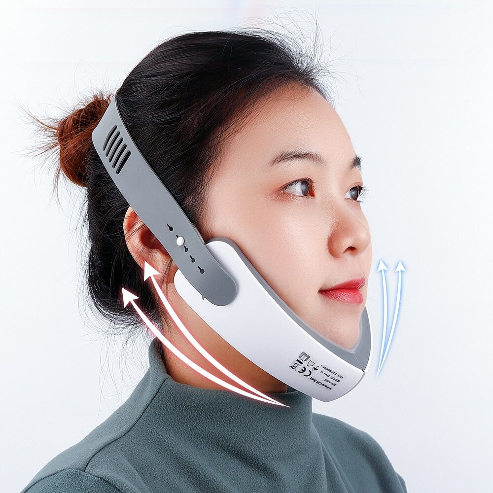 Facial Lifting Device Chin V-Line Up Belt Machine LED Photon Vibration Massager