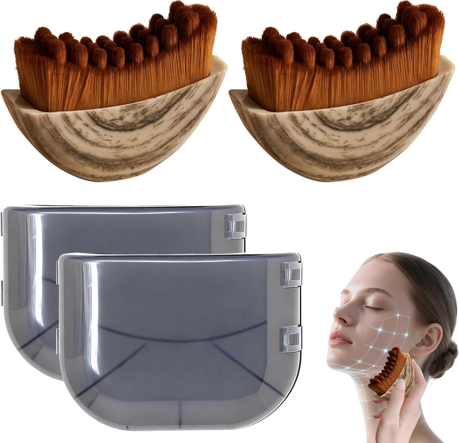 Lymphatic Contour Face Brush for Sculpting – Manual Facial Cleansing Brush for D