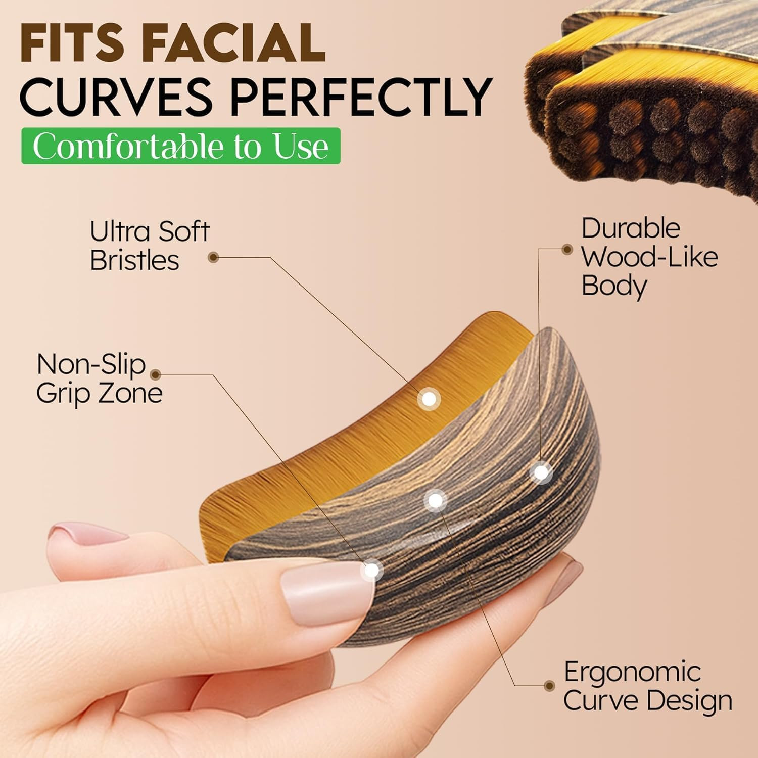 Lymphatic Contour Face Brush,Contour Face Brush for Lymphatic Drainage,Dry Lymph