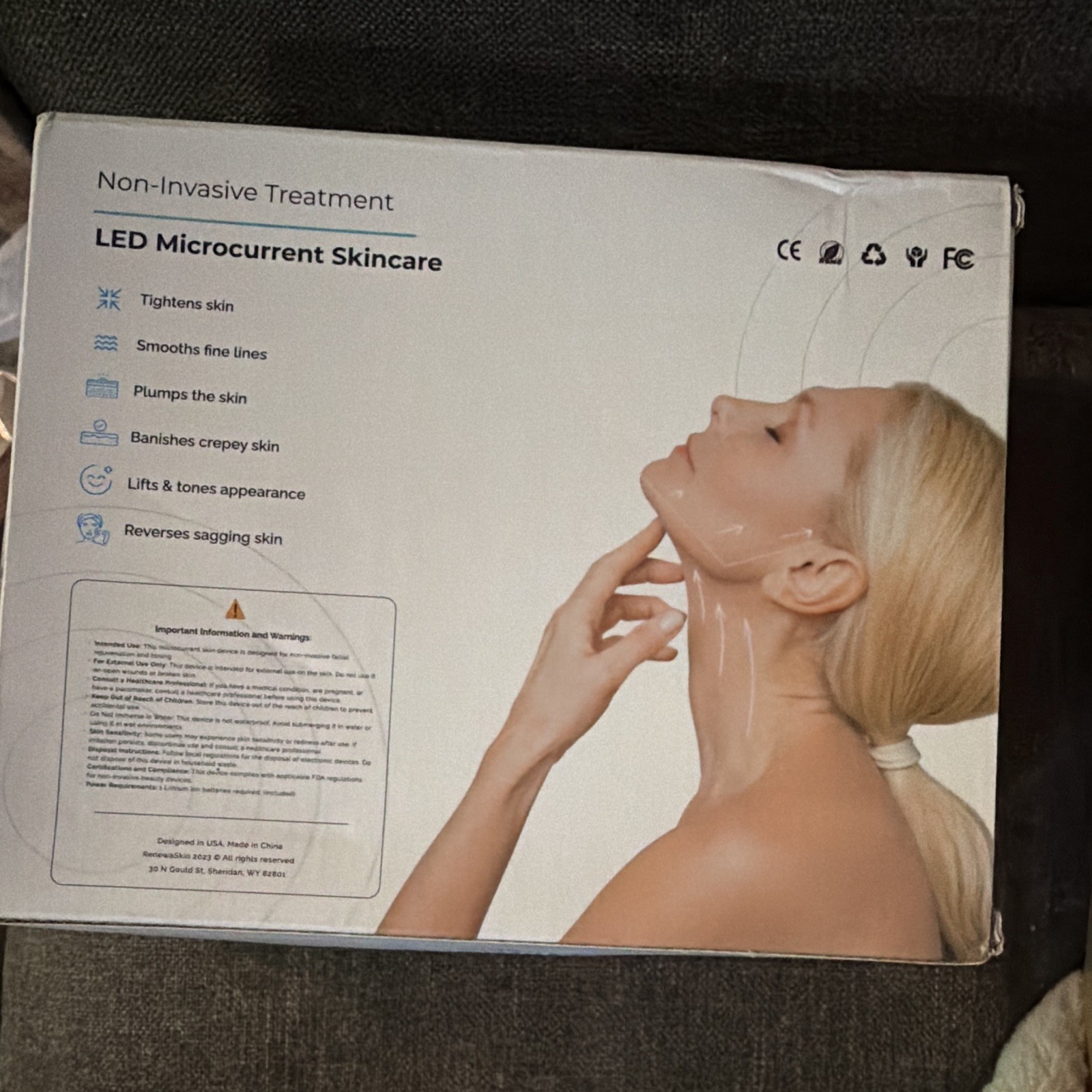 Renewalift Non-Invasive Skin Tightening Device for Wrinkles, Battery Powered