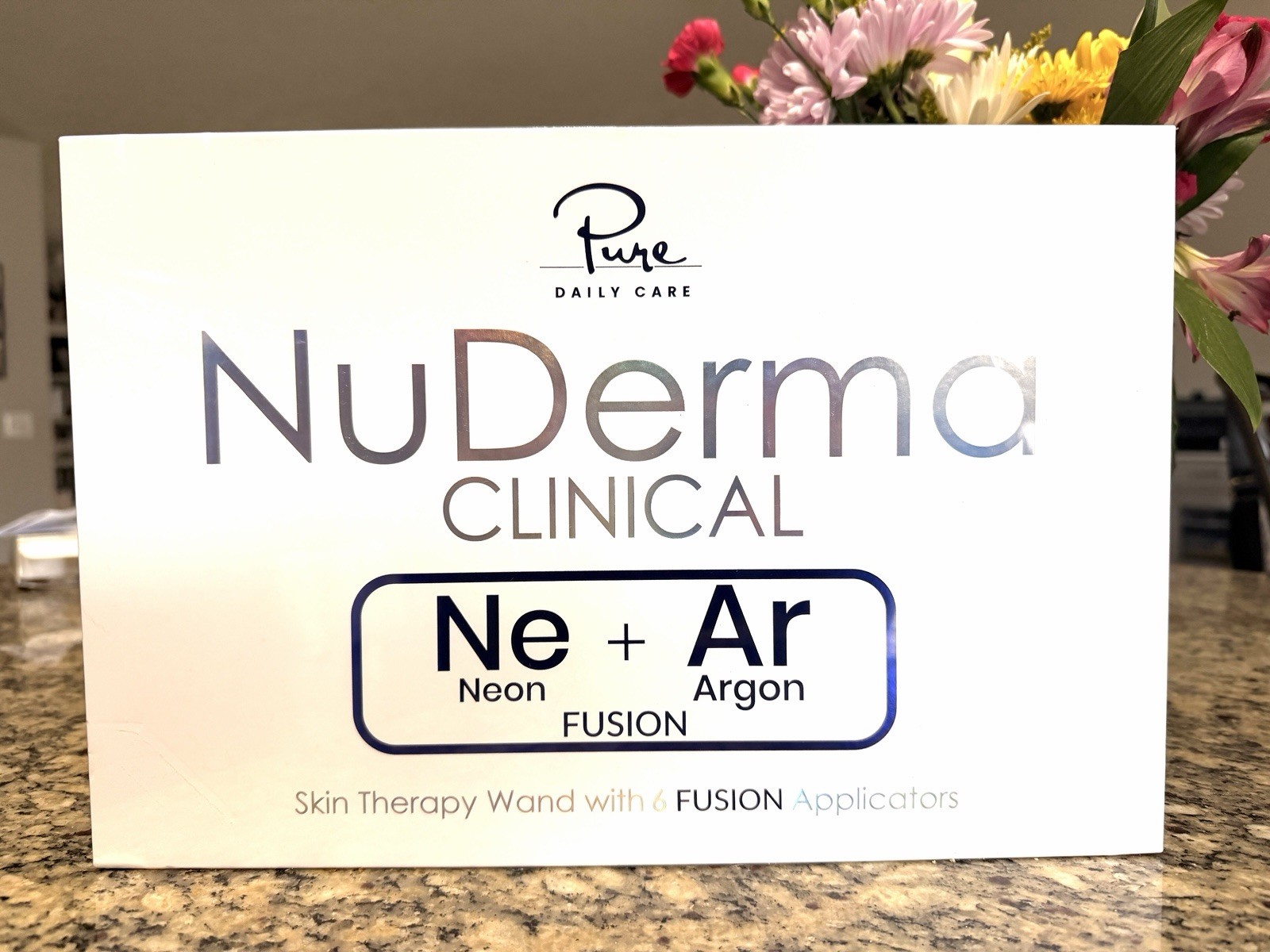 NuDerma Clinical Ne + Ar Fusion Skin Therapy Wand 6 Applicators NEW Sealed