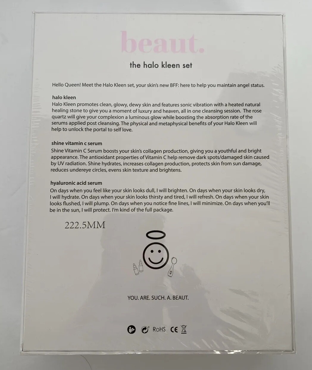 Beaut Halo Kleen Serum Set🔹️Rose Quartz Silicone Cleansing tool NEW Sealed