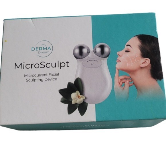 My Derma Dream MicroSculpt Microcurrent Facial Sculpting Device White Silver