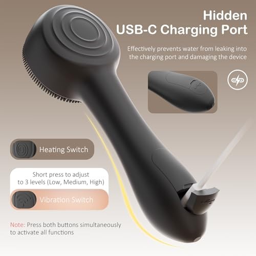 Rechargeable Silicone Facial Cleansing Brush, Waterproof Exfoliator & Massager,