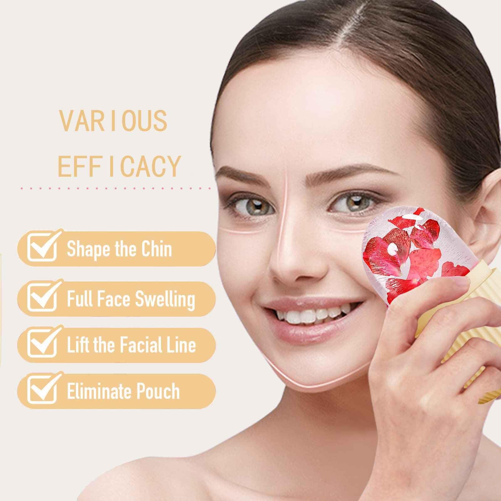 XHJRI Ice Face Roller Massager,Ice Cube for Face, Eyes and Neck Beige