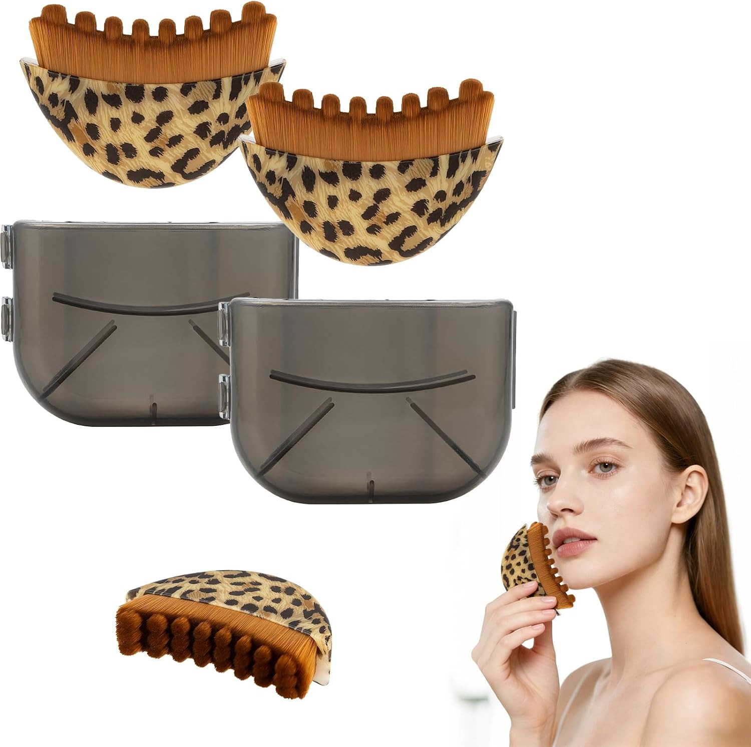 2 Pcs Lymphatic Contour Face Brush, Soft Lymphatic Drainage Massager, Gentle Fac